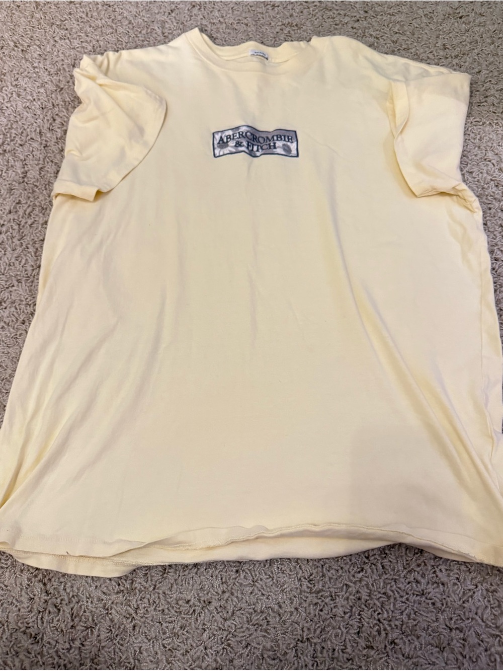 Abercrombie & Fitch Light Yellow Logo Patch Tee